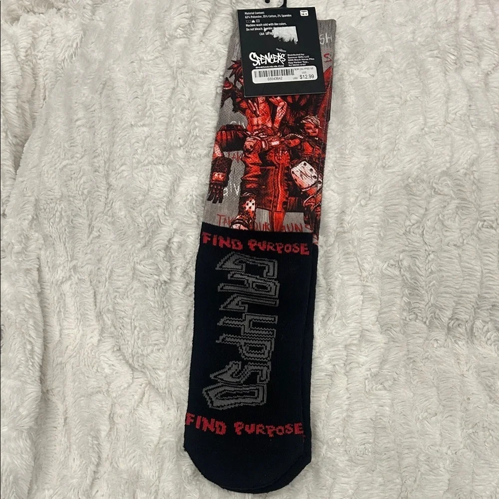 Spencer's pair of Borderlands Calypso Twins crew socks Graphic new